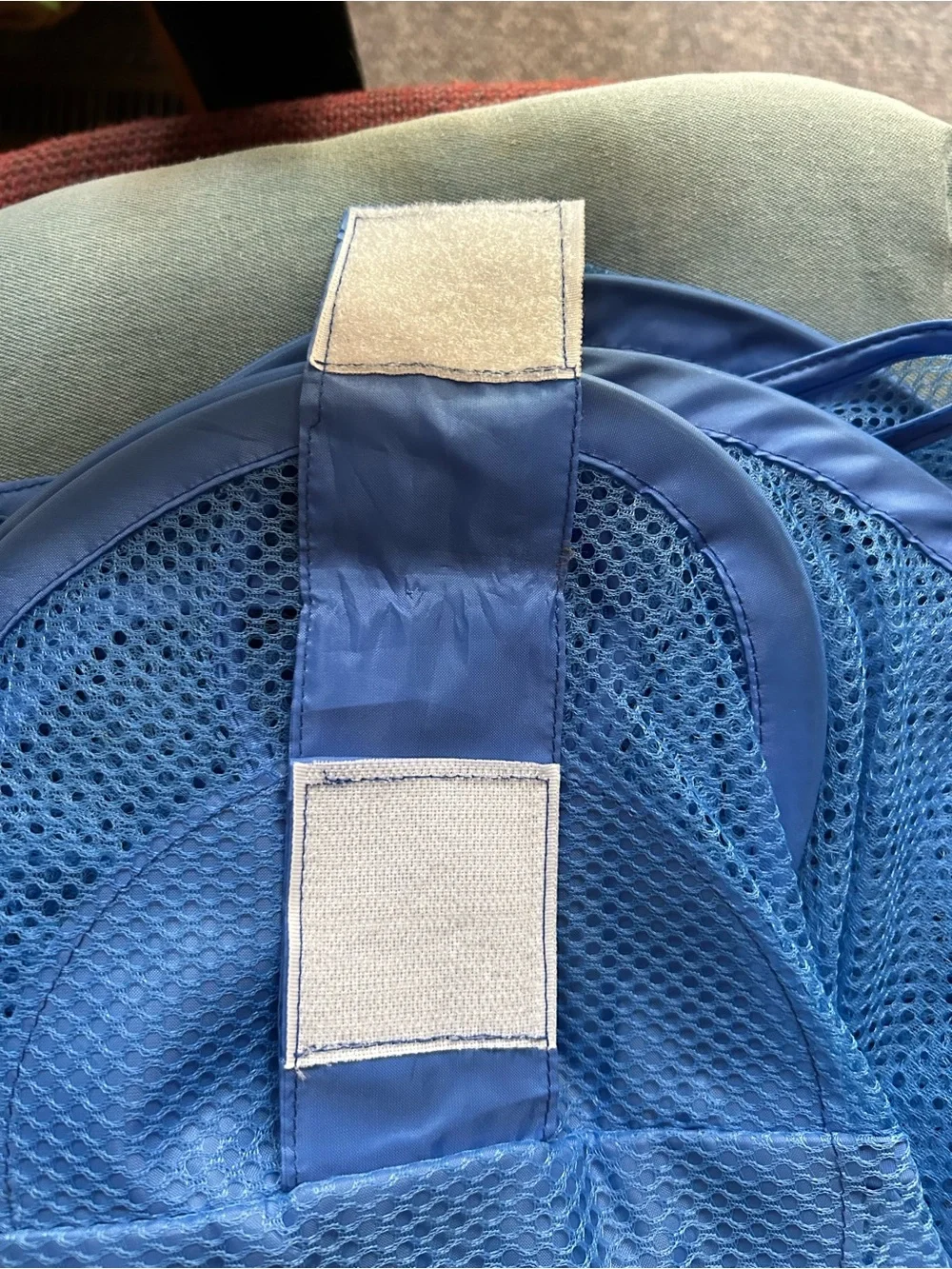 Blue Hanging Mesh Closet Organizer - Home Storage & Organization-hook/eye on rod
